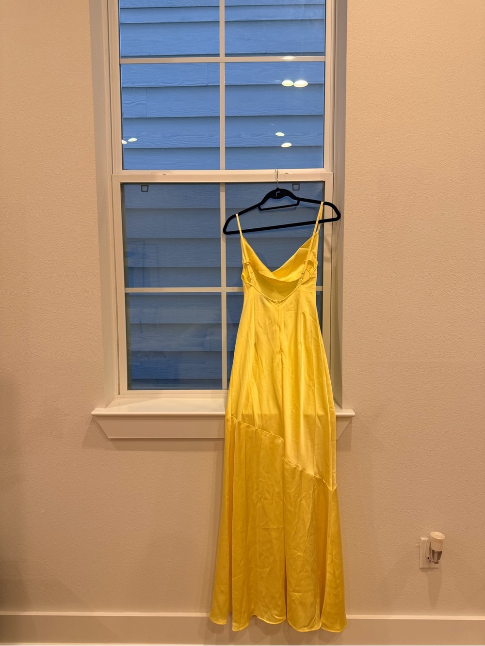 Hello Molly Yellow Satin Cowl-Neck Maxi Dress - Picture 3 of 3